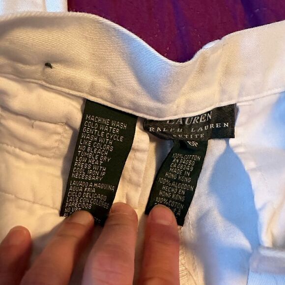 Vintage, high waisted, Ralph Lauren white pants, size 6P - 100% cotton - Picture 5 of 8